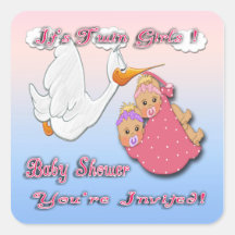Joint blond d'enveloppe de baby shower de cigogne  autocollants