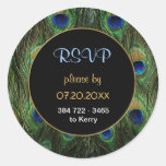 Joint de mariage de la plume RSVP de paon - person Adhésif