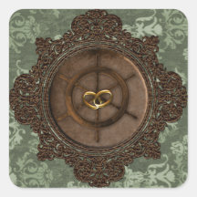 Joint d'enveloppe de mariage de Steampunk Autocollants Carrés