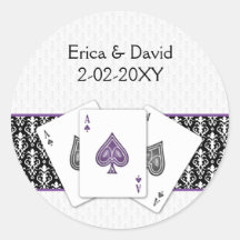 Joint d'enveloppe de mariage de Vegas Autocollants Ronds