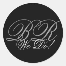 Joint d'invitation de monogramme nous faisons ! adhésifs