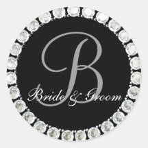 Joint personnalisable du monogramme B de diamant Autocollant Rond