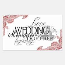 Joints de mariage sticker rectangulaire