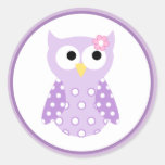 Joints d'enveloppe de hibou/hauts de forme pourpre adhésifs ronds