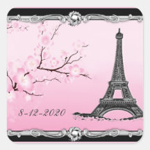 Joints parisiens de faire-part de mariage de Tour  Autocollants