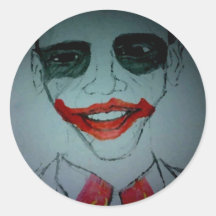 Joker d'Obama Autocollant Rond