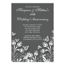 Joli anniversaire de mariage de jardin de papillon faire-parts