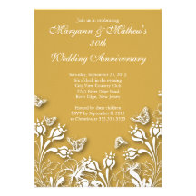 Joli anniversaire de mariage de jardin de papillon carton d'invitation