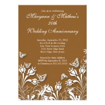 Joli anniversaire de mariage de jardin de papillon invitations