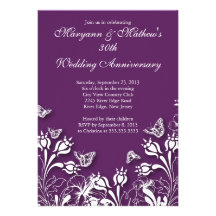 Joli anniversaire de mariage de jardin de papillon faire-parts