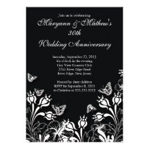 Joli anniversaire de mariage de jardin de papillon faire-part