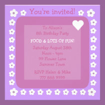 Joli fleurs et lilas de coeur et invitations faits invitations