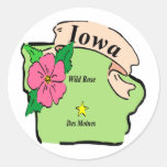 Jolie carte de l'Iowa Autocollants