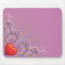 Jolie conception de rayons de remous de coeur tapis de souris