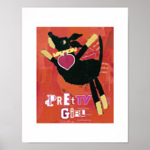 Jolie copie de chien de fille poster