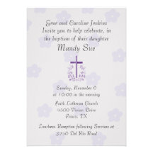 Jolie invitation croisée de baptême
