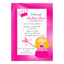 Jolie invitation de fête d'anniversaire de princes