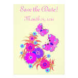 Jolie invitation de papillons et de fleurs
