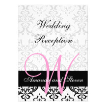 Jolie réception de mariage de monogramme de rose d faire-part personnalisé