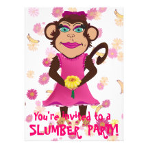 Jolies invitations de soirée pyjamas de singe