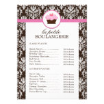 Jolies listes des prix de boulangerie de damassé invitation personnalisée