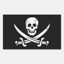 Jolly roger de drapeau de pirate de John Rackham ( Autocollants