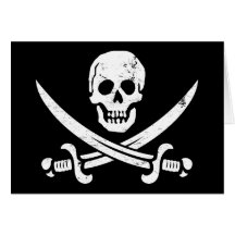 Jolly roger de drapeau de pirate de John Rackham ( Carte De Vœux