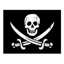Jolly roger de drapeau de pirate de John Rackham ( Carte Postale