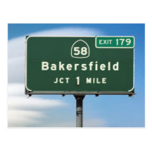 Jonction de Bakersfield de la route 58 de CA Carte Postale