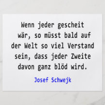 Josef Schwejk - si chacun intelligemment wär Prospectus Personnalisés