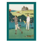 Jouer au golf au club carte postale