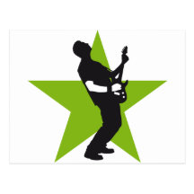 jouer du rock plus player e-guitar cartes postales