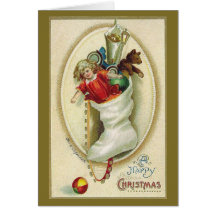 Jouets stockant la carte de Noël