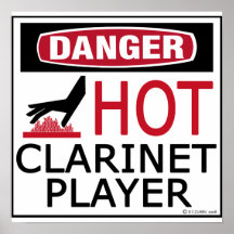 Joueur chaud de clarinette posters
