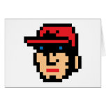Joueur de baseball de pixel carte de vœux