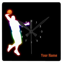 Joueur de basket - horloge murale
