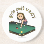 Joueur de billards féminin léger dessous de verres