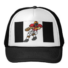 JOUEUR DE FOOTBALL ARRIÈRE DE QUART. GRAND CHAPEAU CASQUETTES