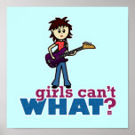Joueur de guitare basse de fille posters