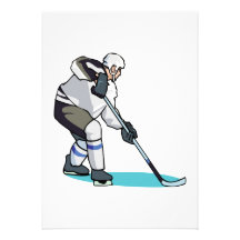 Joueur de hockey invitations personnalisables