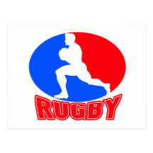 joueur de rugby courant avec la boule cartes postales