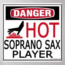 Joueur de saxo chaud de soprano affiche
