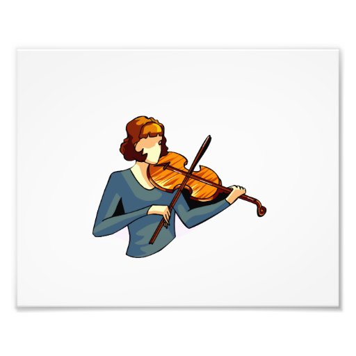Joueur féminin abstrait de violon dans l'image ble  tirage photo