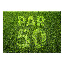 Jouez au golf la cinquantième fête d'anniversaire faire-parts