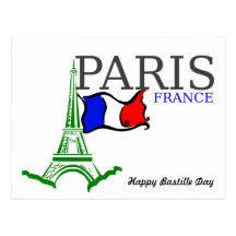 Jour de bastille heureux France Carte Postale