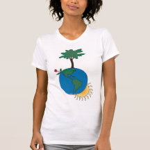 Jour de la terre avec le soleil et l'arbre - Améri T-shirt