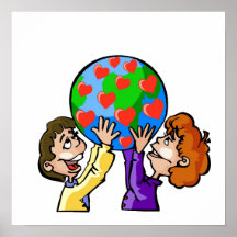 Jour de la terre d'amour d'enfants affiche
