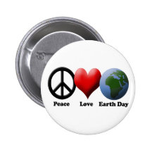 Jour de la terre, jour de la terre d'amour de paix badges avec agrafe