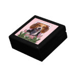 Jour de mères - tulipes roses - beagle boîte à bijoux