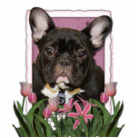 Jour de mères - tulipes roses - bouledogue françai photo sculptures
